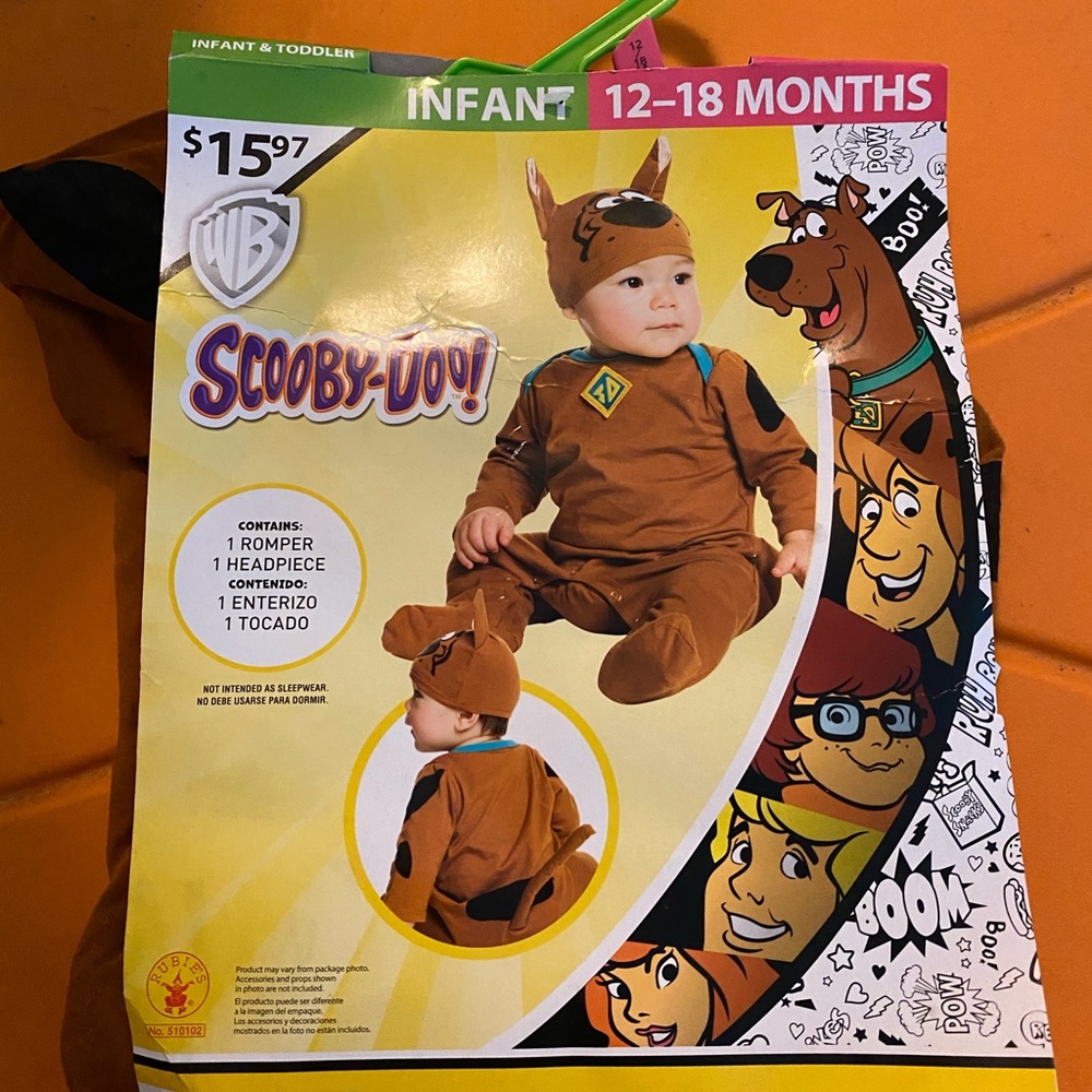 Scooby Doo Infant/Toddler Halloween Costume New